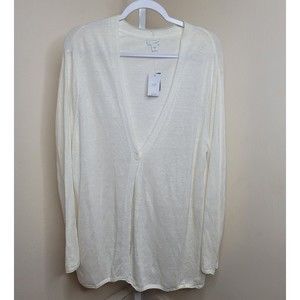 J. Jill PureJill XL Linen Blend Button Front Cardigan Layered Open Back
